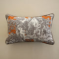 Coussin Rayure du Maine — orange / rocher — HC.116 — Vente d’automne 2026