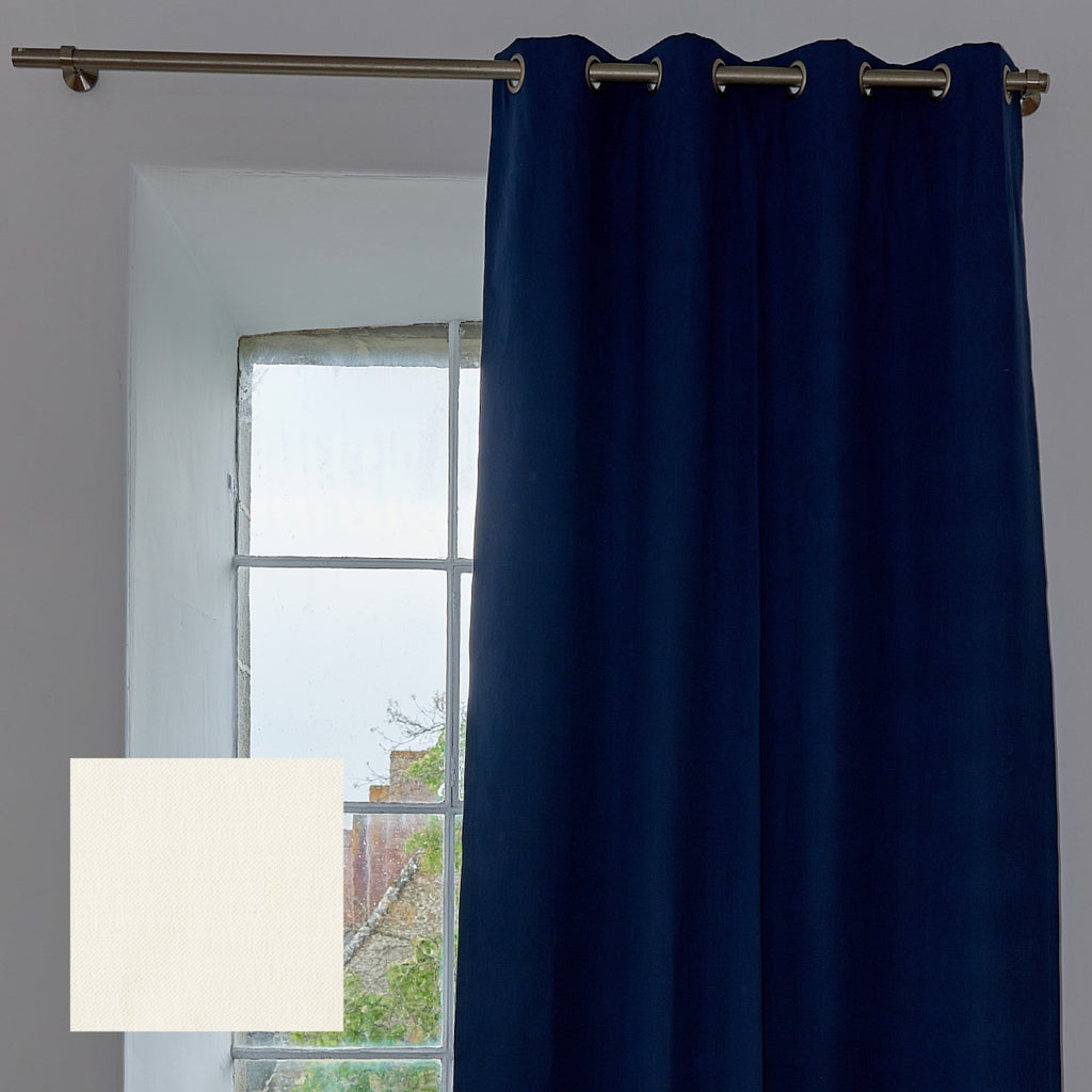 Rideau Hero blanc à oeillets nickel mat