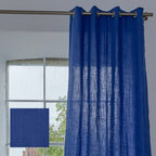 Rideau Liblur bleu indigo à oeillets nickel mat