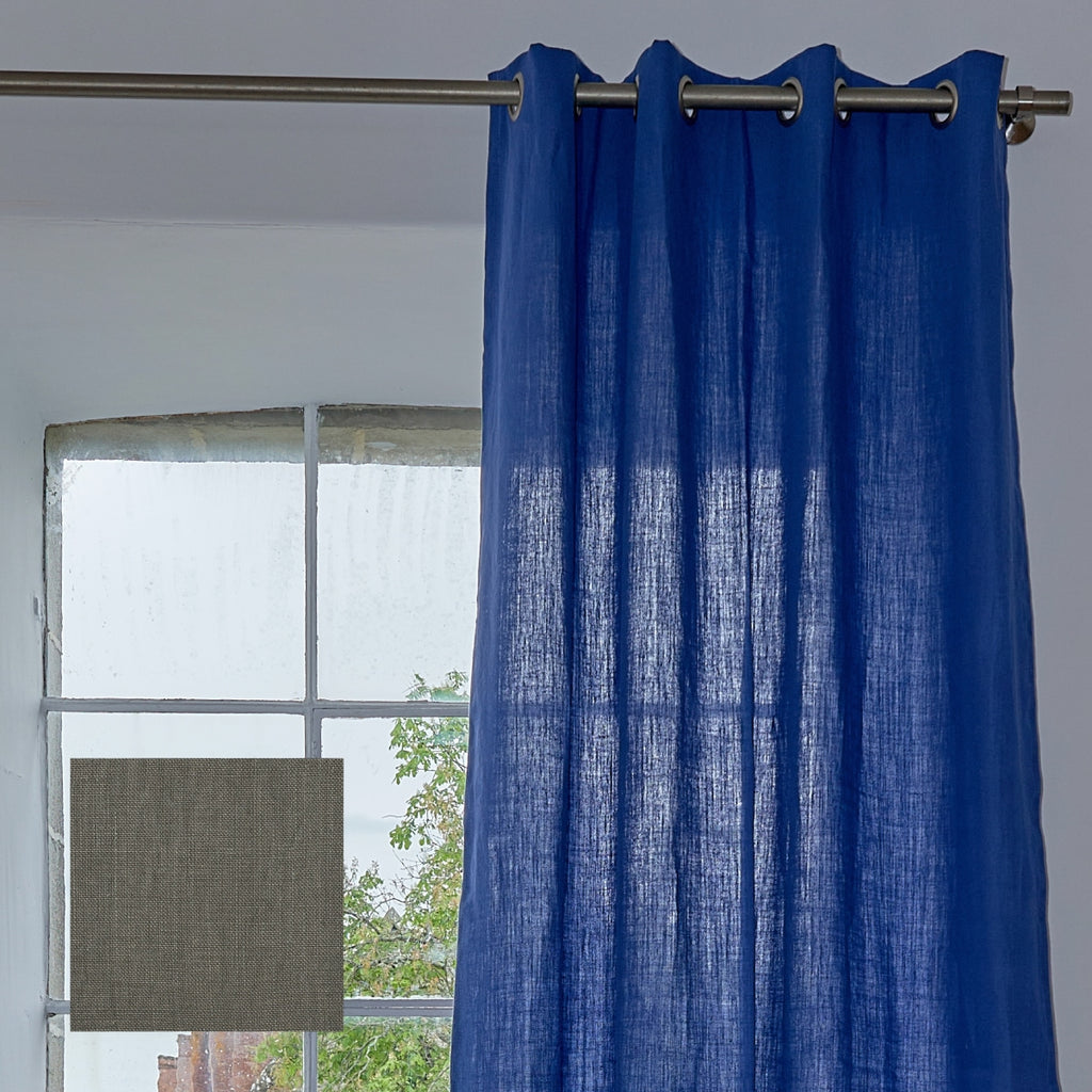 Rideau Liblur gris orage à oeillets nickel mat